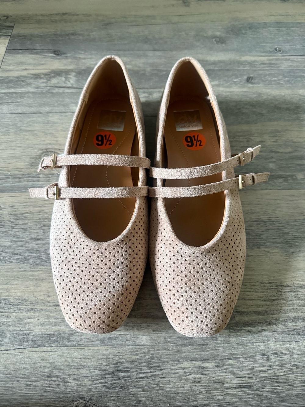 Women's Double-Strap Mary Jane Flats - Tan